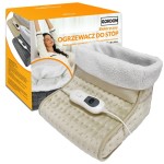 OGRZEWACZ ELEKTRYCZNY DO STÓP BUT GRZEWCZY MIĘKKI CIEPŁY BEŻOWY Z FUTERKIEM PILOT TIMER