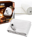 KOC ELEKTRYCZNY GRZEJĄCY 150 X 80 DUŻY MIĘKKI CIEPŁY BIAŁY Z PILOTEM GRZEWCZY Z TIMEREM