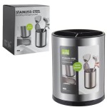 OCIEKACZ NA SZTUĆCE ORGANIZER STAL NIERDZEWNA +ABS OKRĄGŁY 17X12CM OBROTOWY