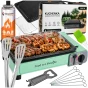 Kuchenka turystyczna foodisthelifestyle z płyta grillowa i rusztem zestaw duży.webp